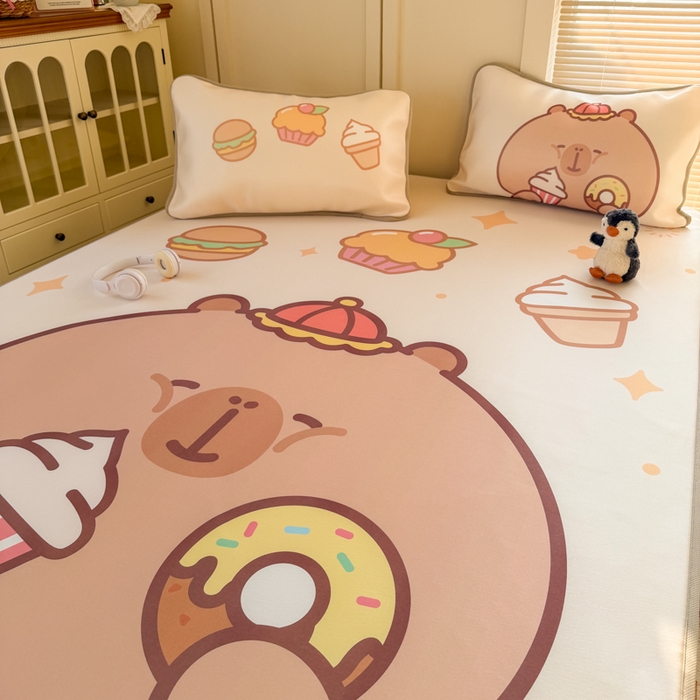 91家纺网 家纺一手货源 找家纺 潮邦创意家居 2026新款A类小冰皮软席油光冰丝席-巴波布布系列【含A类检测报告】 布布芽芽