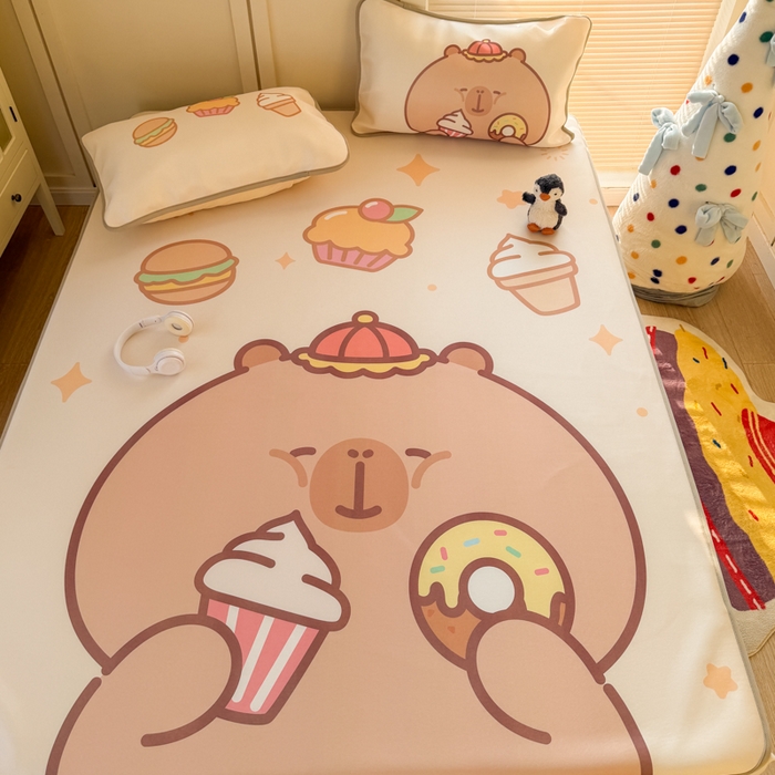 91家纺网 家纺一手货源 找家纺 潮邦创意家居 2026新款A类小冰皮软席油光冰丝席-巴波布布系列【含A类检测报告】 布布芽芽