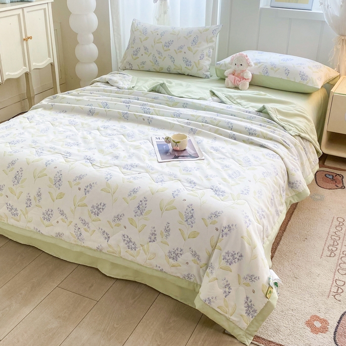 91家纺网 家纺一手货源 找家纺 欧雅搁家纺 2026新款水洗棉夏被夏凉被空调被 浪漫薰衣