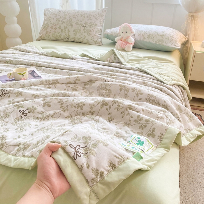 91家纺网 家纺一手货源 找家纺 欧雅搁家纺 2026新款水洗棉夏被夏凉被空调被 春日序章