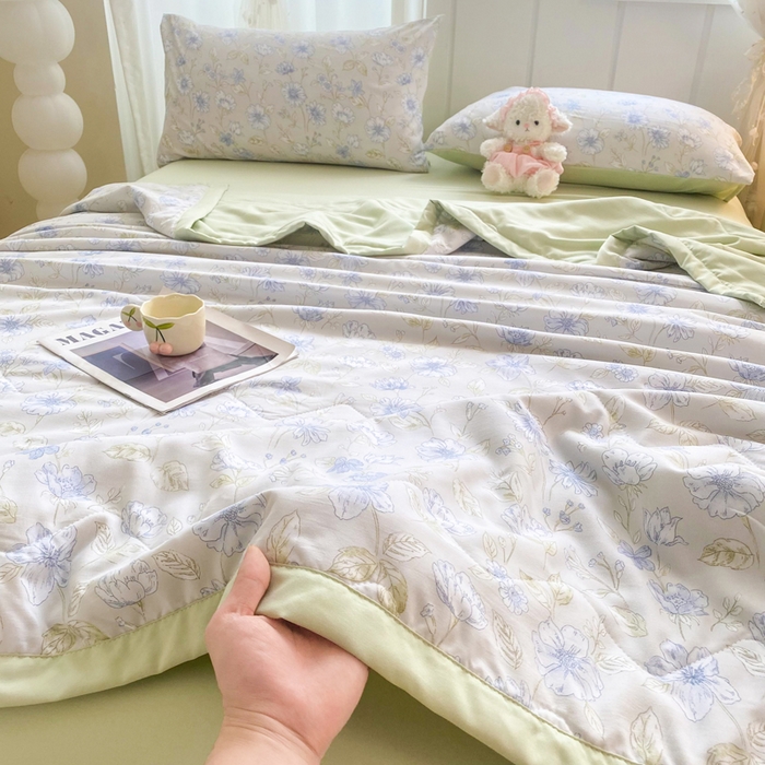 91家纺网 家纺一手货源 找家纺 欧雅搁家纺 2026新款水洗棉夏被夏凉被空调被 铃兰信风