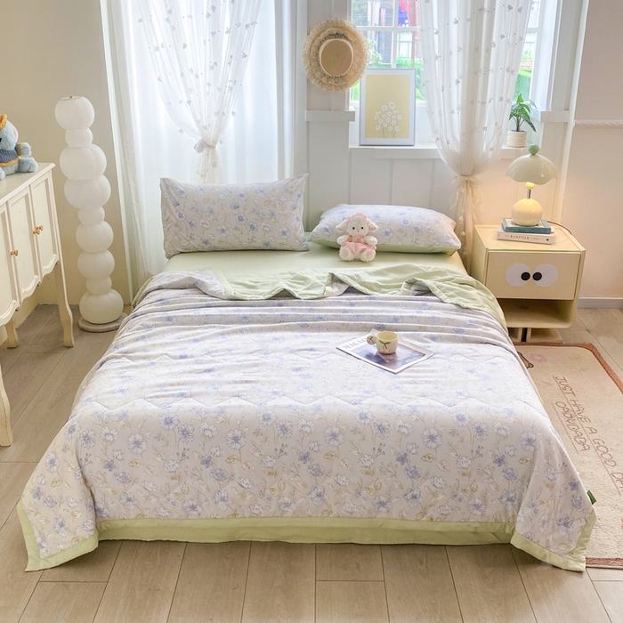 91家纺网 家纺一手货源 找家纺 欧雅搁家纺 2026新款水洗棉夏被夏凉被空调被 铃兰信风