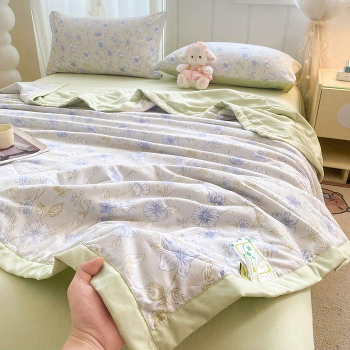 91家纺网 家纺一手货源 找家纺 欧雅搁家纺 2026新款水洗棉夏被夏凉被空调被 铃兰信风