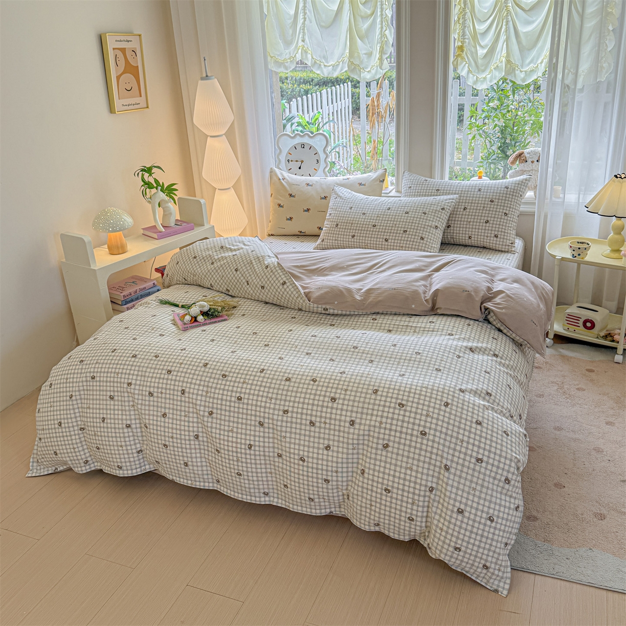 91家纺网 家纺一手货源 找家纺 优眠坊 2026新款全棉印花小清新单品系列-四件套    学生三件套（预留缩水） 布蕾可可-四件套