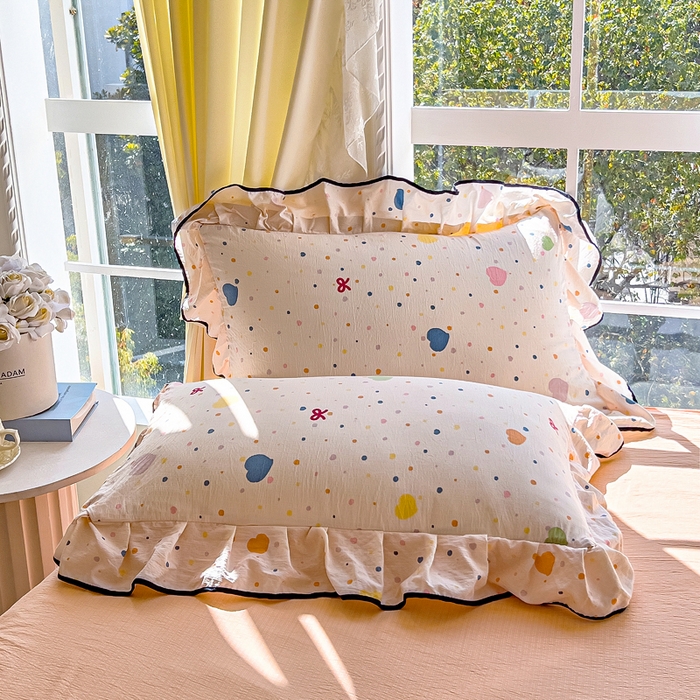 91家纺网 家纺一手货源 找家纺 （总）找底底家纺 2026新款A类泡泡棉双层纱四件套花边夏被四件套