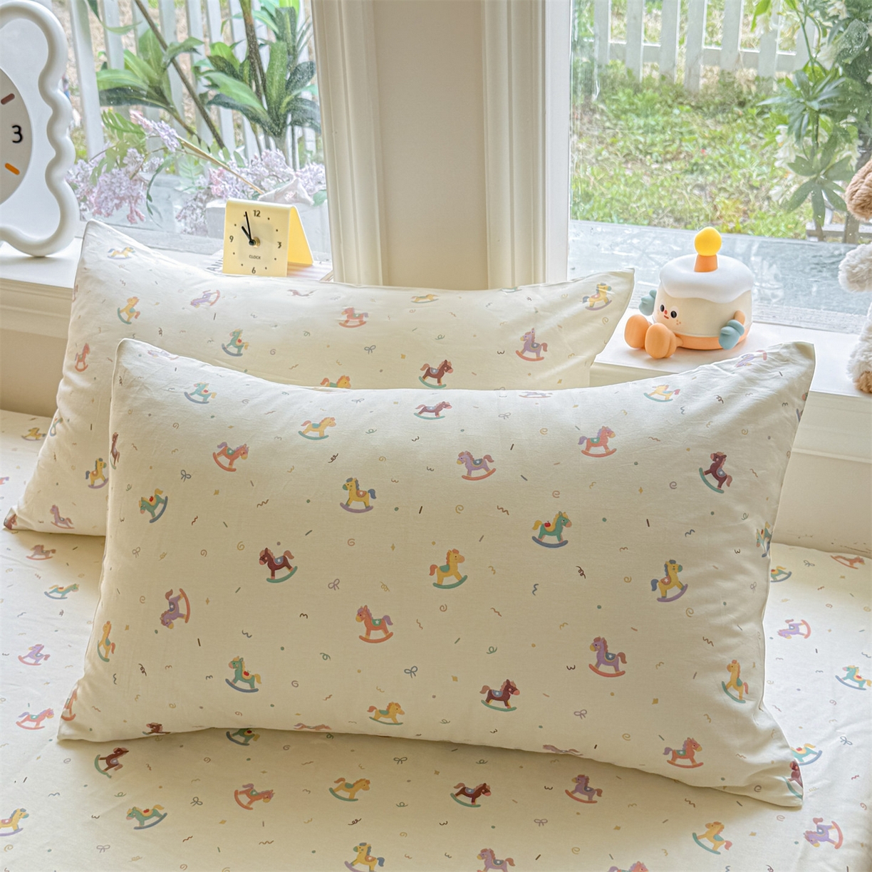 91家纺网 家纺一手货源 找家纺 优眠坊 2026新款全棉印花小清新单品系列-四件套    学生三件套（预留缩水） 彩虹木马-四件套