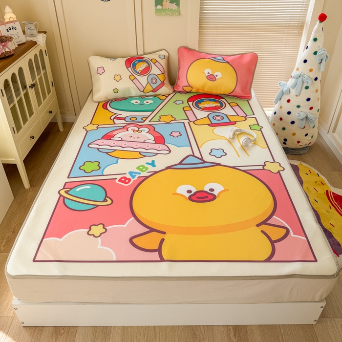 91家纺网 家纺一手货源 找家纺 潮邦创意家居 2026新款A类小冰皮软席油光冰丝席-巴波布布系列【含A类检测报告】 茨茨星球