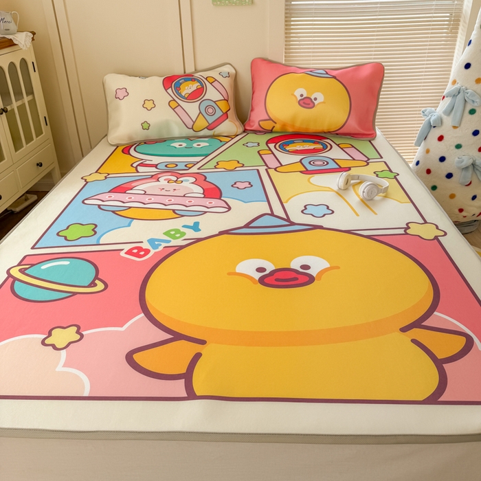 91家纺网 家纺一手货源 找家纺 潮邦创意家居 2026新款A类小冰皮软席油光冰丝席-巴波布布系列【含A类检测报告】 茨茨星球