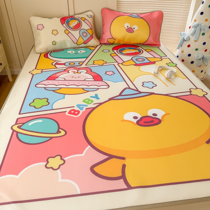 91家纺网 家纺一手货源 找家纺 潮邦创意家居 2026新款A类小冰皮软席油光冰丝席-巴波布布系列【含A类检测报告】 茨茨星球