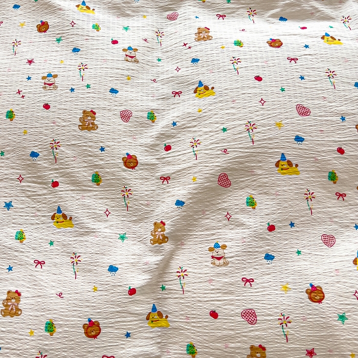 91家纺网 家纺一手货源 找家纺 找底底家纺 2026新款A类泡泡棉双层纱四件套花边夏被四件套 小确幸