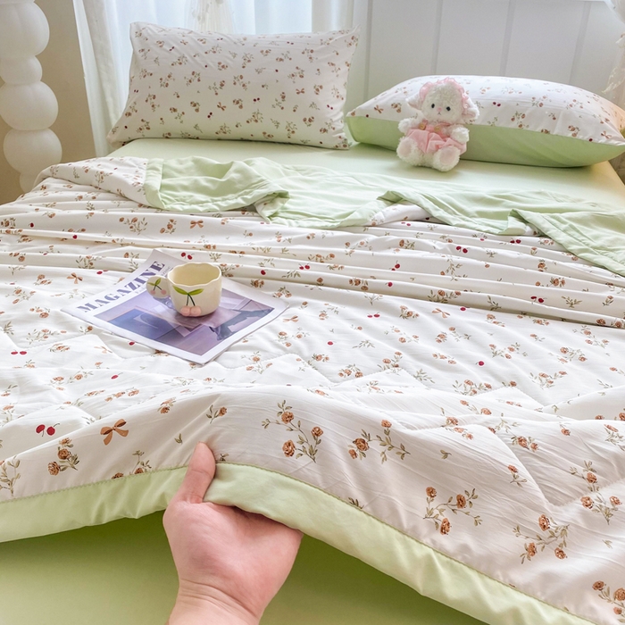 欧雅搁家纺 2026新款凉感丝滑小冰被夏被夏凉被空调被 甜莓倚香