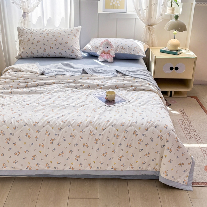 91家纺网 家纺一手货源 找家纺 欧雅搁家纺 2026新款凉感丝滑小冰被夏被夏凉被空调被 甜蜜果枝