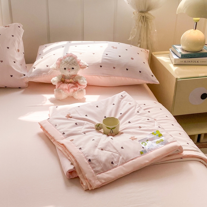 91家纺网 家纺一手货源 找家纺 欧雅搁家纺 2026新款凉感丝滑小冰被夏被夏凉被空调被 爱心萌犬