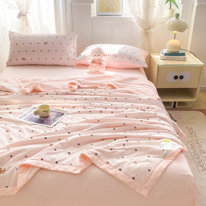 91家纺网 家纺一手货源 找家纺 欧雅搁家纺 2026新款凉感丝滑小冰被夏被夏凉被空调被 爱心萌犬