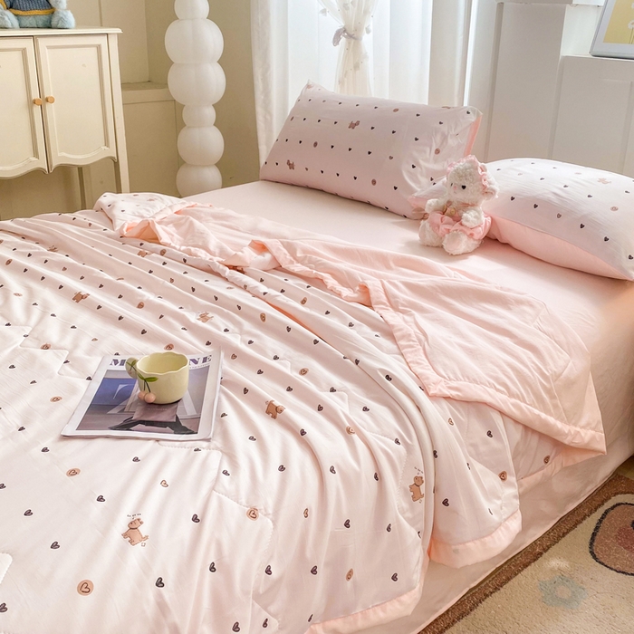 91家纺网 家纺一手货源 找家纺 欧雅搁家纺 2026新款凉感丝滑小冰被夏被夏凉被空调被 爱心萌犬