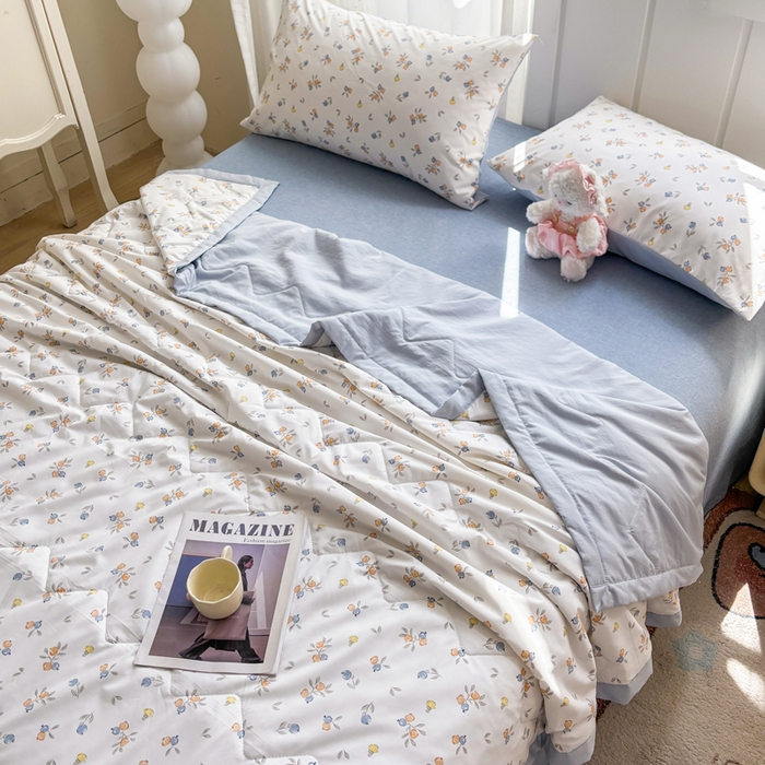 91家纺网 家纺一手货源 找家纺 欧雅搁家纺 2026新款凉感丝滑小冰被夏被夏凉被空调被 甜蜜果枝