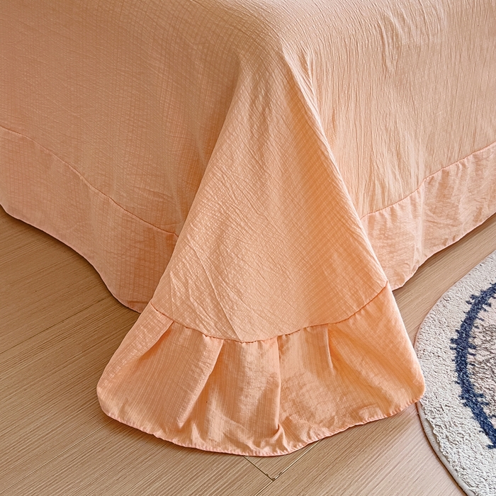 91家纺网 家纺一手货源 找家纺 找底底家纺 2026新款A类泡泡棉双层纱四件套花边夏被四件套 小若欢