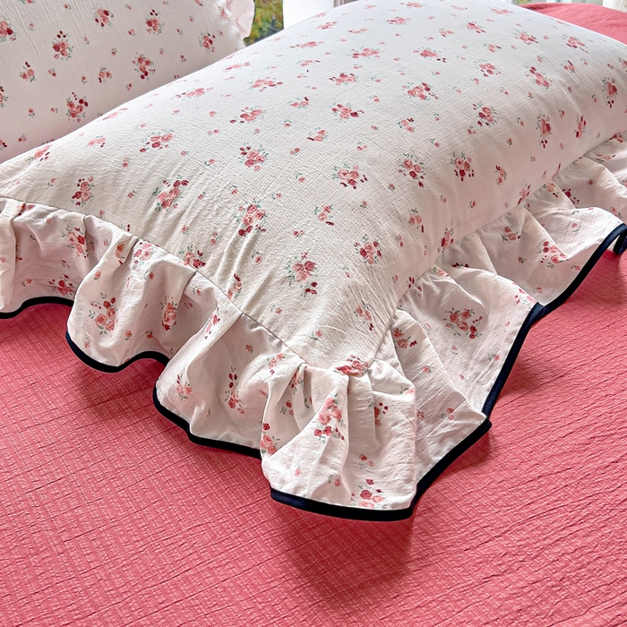 91家纺网 家纺一手货源 找家纺 找底底家纺 2026新款A类泡泡棉双层纱四件套花边夏被四件套 春不晚