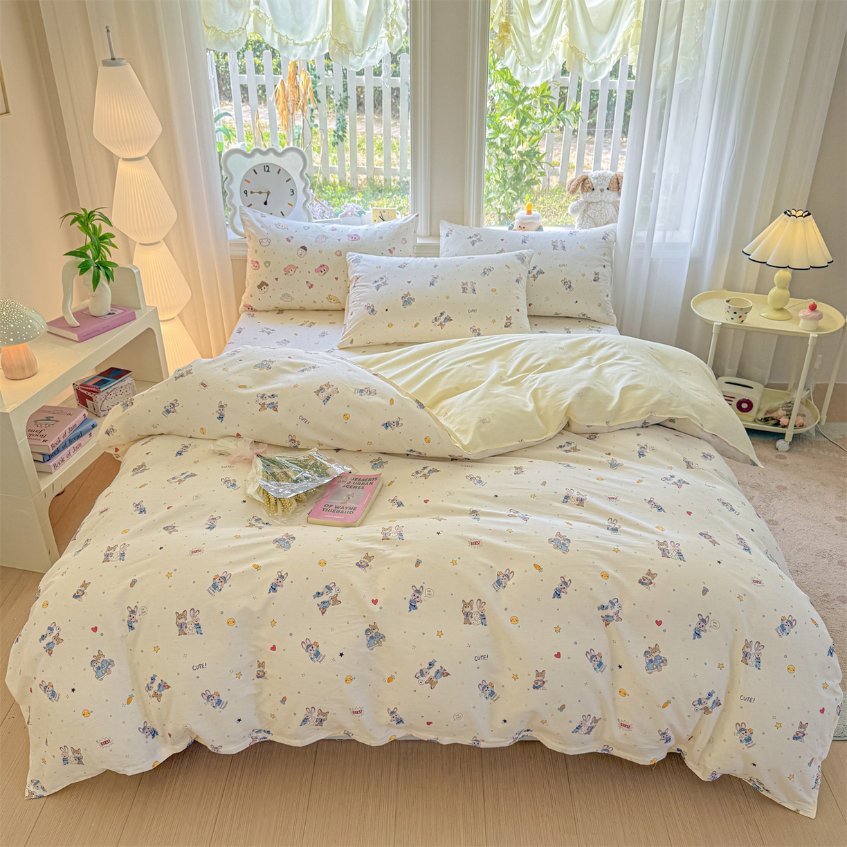 91家纺网 家纺一手货源 找家纺 优眠坊 2026新款全棉印花小清新单品系列-四件套    学生三件套（预留缩水） 动物城-四件套