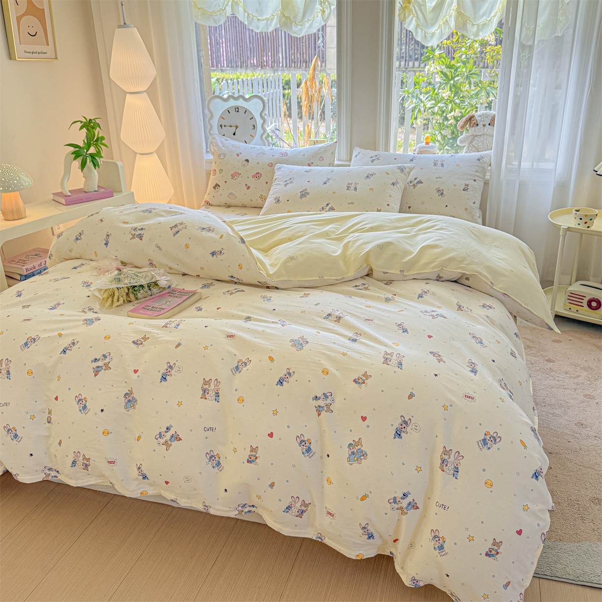 91家纺网 家纺一手货源 找家纺 优眠坊 2026新款全棉印花小清新单品系列-四件套    学生三件套（预留缩水） 动物城-四件套