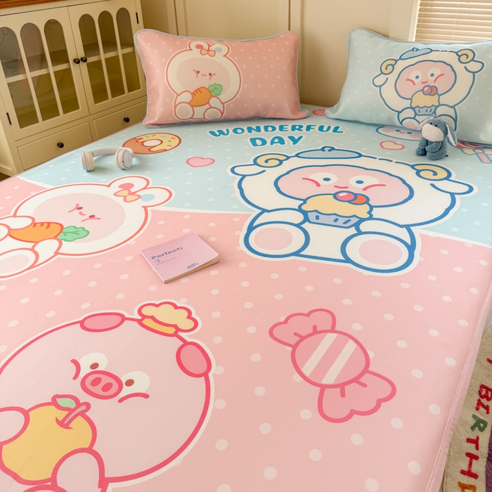 91家纺网 家纺一手货源 找家纺 潮邦创意家居 2026新款A类小冰皮软席油光冰丝席-巴波布布系列【含A类检测报告】 米朵桃桃