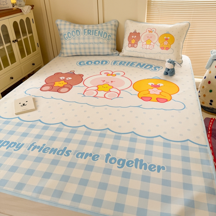 潮邦创意家居 2026新款A类小冰皮软席油光冰丝席-巴波布布系列【含A类检测报告】 糯糯桃桃