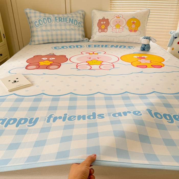 91家纺网 家纺一手货源 找家纺 潮邦创意家居 2026新款A类小冰皮软席油光冰丝席-巴波布布系列【含A类检测报告】 糯糯桃桃