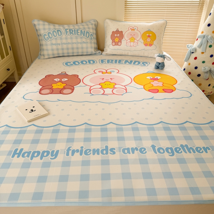 91家纺网 家纺一手货源 找家纺 潮邦创意家居 2026新款A类小冰皮软席油光冰丝席-巴波布布系列【含A类检测报告】 糯糯桃桃