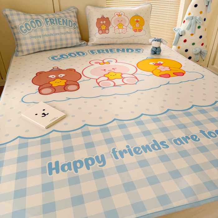 91家纺网 家纺一手货源 找家纺 潮邦创意家居 2026新款A类小冰皮软席油光冰丝席-巴波布布系列【含A类检测报告】 糯糯桃桃