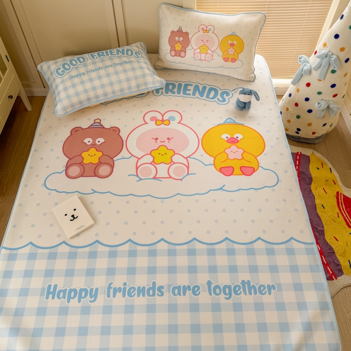 91家纺网 家纺一手货源 找家纺 潮邦创意家居 2026新款A类小冰皮软席油光冰丝席-巴波布布系列【含A类检测报告】 糯糯桃桃