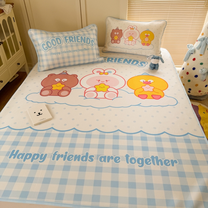 91家纺网 家纺一手货源 找家纺 潮邦创意家居 2026新款A类小冰皮软席油光冰丝席-巴波布布系列【含A类检测报告】 糯糯桃桃