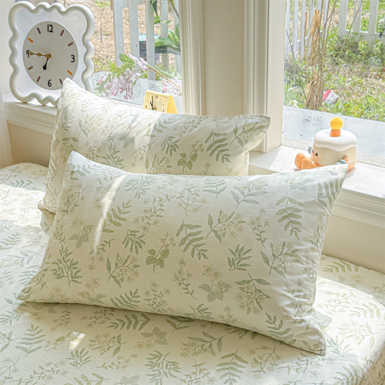 91家纺网 家纺一手货源 找家纺 优眠坊 2026新款全棉印花小清新单品系列-四件套    学生三件套（预留缩水） 绿茵-四件套