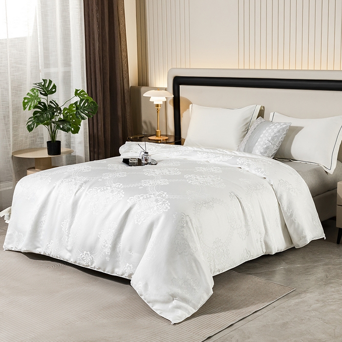 91家纺网 家纺一手货源 找家纺 （总）欧雅搁家纺 2026新款贡缎提花蚕丝被100%蚕丝夏被夏凉被空调被薄被子（包检测）