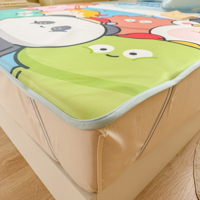 91家纺网 家纺一手货源 找家纺 潮邦创意家居 2026新款A类小冰皮软席油光冰丝席-巴波布布系列【含A类检测报告】 圈圈伙伴