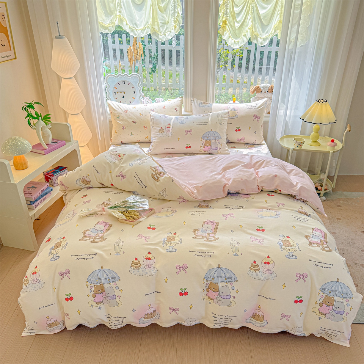 91家纺网 家纺一手货源 找家纺 优眠坊 2026新款全棉印花小清新单品系列-四件套    学生三件套（预留缩水） 童年趣宝-四件套