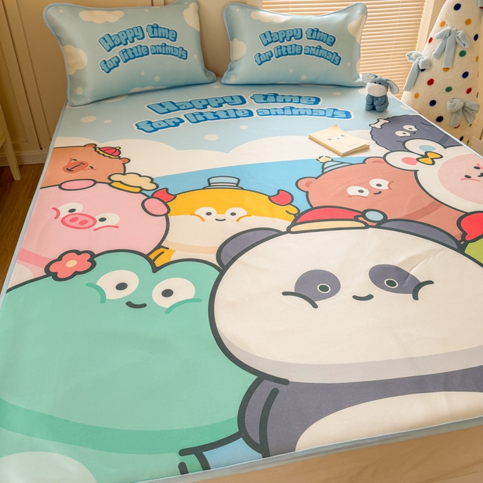 91家纺网 家纺一手货源 找家纺 潮邦创意家居 2026新款A类小冰皮软席油光冰丝席-巴波布布系列【含A类检测报告】 圈圈伙伴