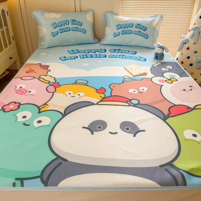 91家纺网 家纺一手货源 找家纺 潮邦创意家居 2026新款A类小冰皮软席油光冰丝席-巴波布布系列【含A类检测报告】 圈圈伙伴