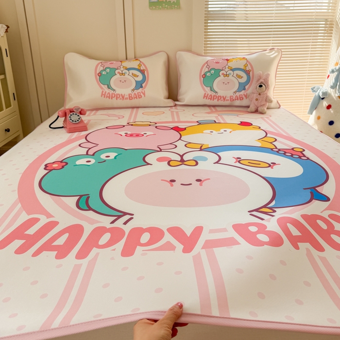 91家纺网 家纺一手货源 找家纺 潮邦创意家居 2026新款A类小冰皮软席油光冰丝席-巴波布布系列【含A类检测报告】 桃桃伙伴