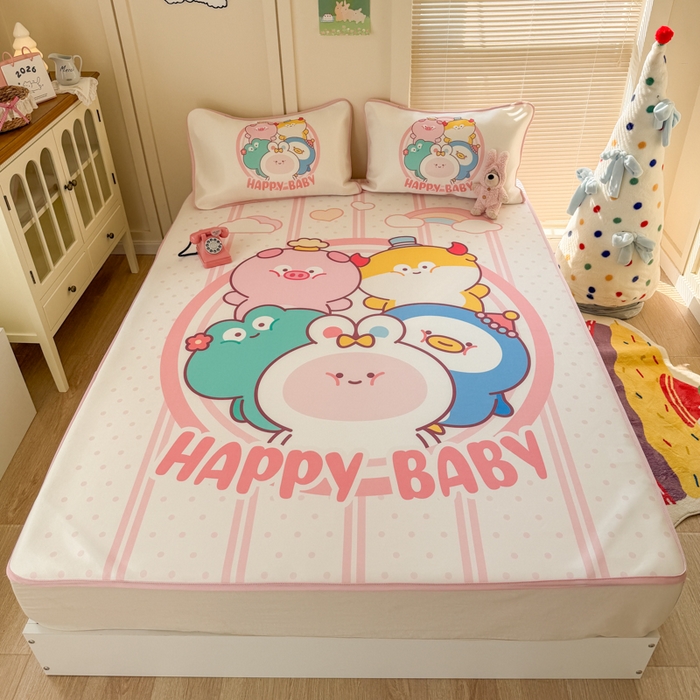 91家纺网 家纺一手货源 找家纺 潮邦创意家居 2026新款A类小冰皮软席油光冰丝席-巴波布布系列【含A类检测报告】 桃桃伙伴