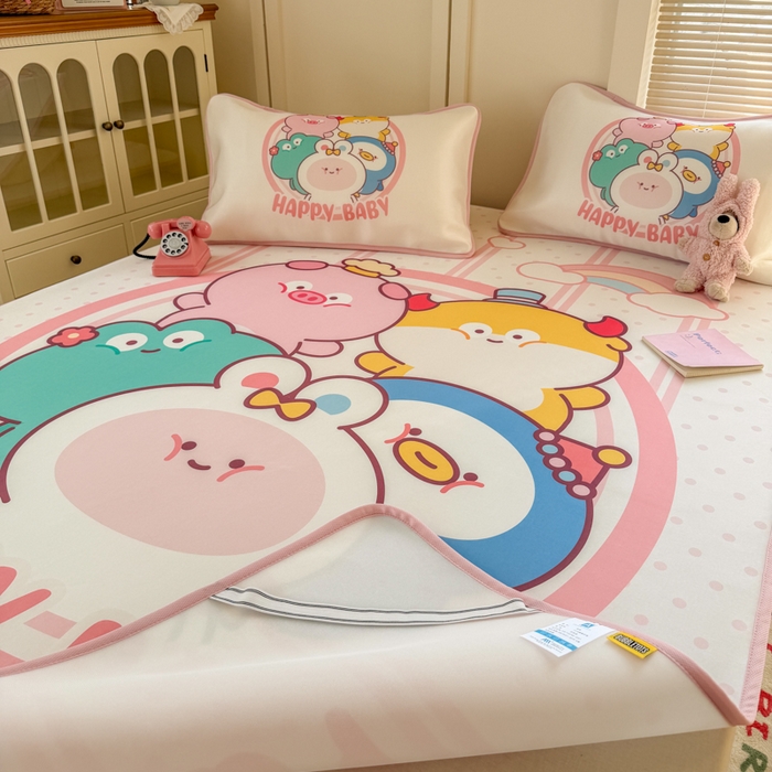 91家纺网 家纺一手货源 找家纺 潮邦创意家居 2026新款A类小冰皮软席油光冰丝席-巴波布布系列【含A类检测报告】 桃桃伙伴