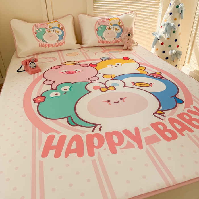 91家纺网 家纺一手货源 找家纺 潮邦创意家居 2026新款A类小冰皮软席油光冰丝席-巴波布布系列【含A类检测报告】 桃桃伙伴