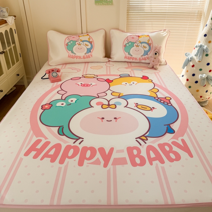 91家纺网 家纺一手货源 找家纺 潮邦创意家居 2026新款A类小冰皮软席油光冰丝席-巴波布布系列【含A类检测报告】 桃桃伙伴