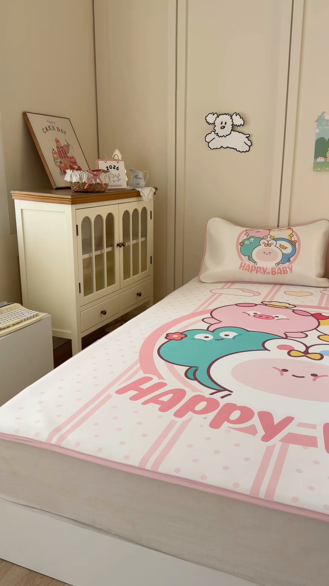 91家纺网 家纺一手货源 找家纺 潮邦创意家居 2026新款A类小冰皮软席油光冰丝席-巴波布布系列【含A类检测报告】 桃桃伙伴