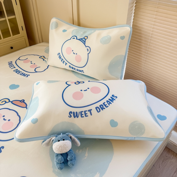 91家纺网 家纺一手货源 找家纺 潮邦创意家居 2026新款A类小冰皮软席油光冰丝席-巴波布布系列【含A类检测报告】 桃桃圈圈