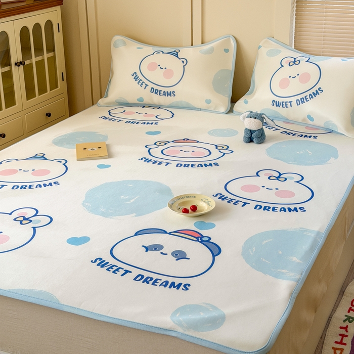 91家纺网 家纺一手货源 找家纺 潮邦创意家居 2026新款A类小冰皮软席油光冰丝席-巴波布布系列【含A类检测报告】 桃桃圈圈