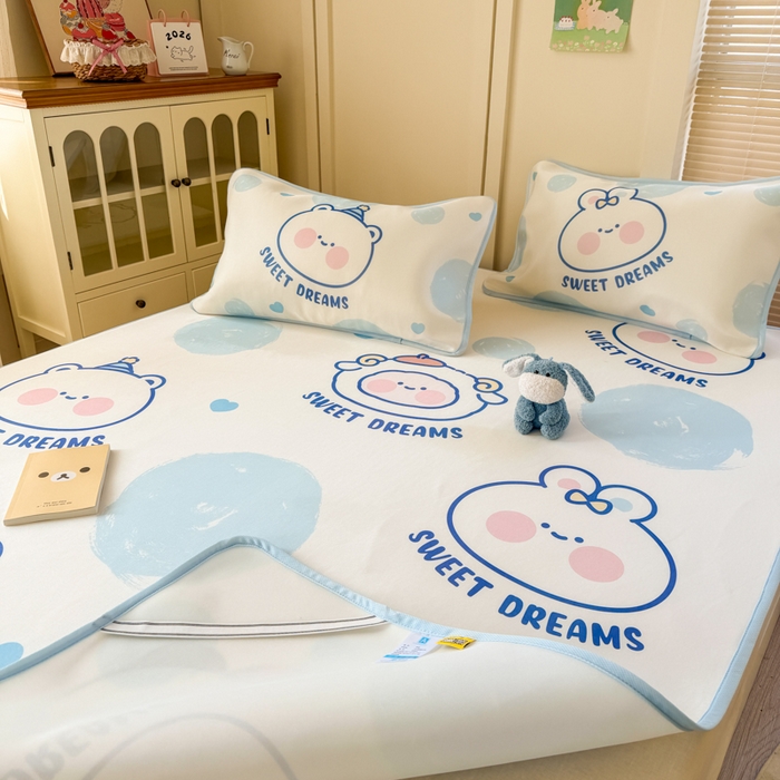 91家纺网 家纺一手货源 找家纺 潮邦创意家居 2026新款A类小冰皮软席油光冰丝席-巴波布布系列【含A类检测报告】 桃桃圈圈