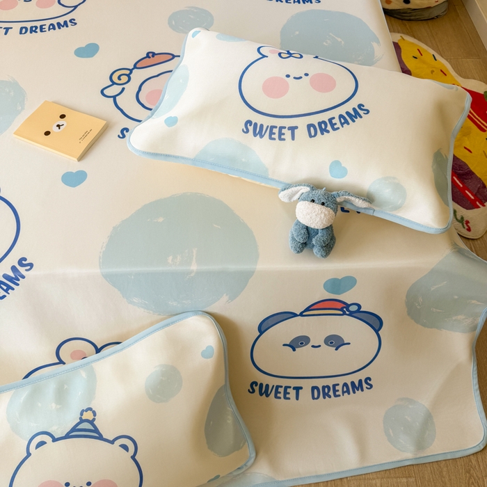 91家纺网 家纺一手货源 找家纺 潮邦创意家居 2026新款A类小冰皮软席油光冰丝席-巴波布布系列【含A类检测报告】 桃桃圈圈