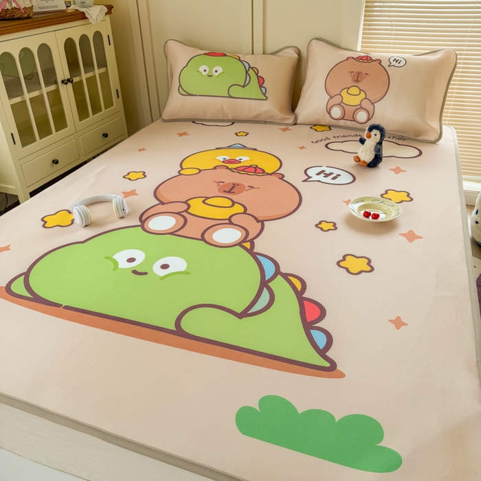 潮邦创意家居 2026新款A类小冰皮软席油光冰丝席-巴波布布系列【含A类检测报告】 芽芽糖糖