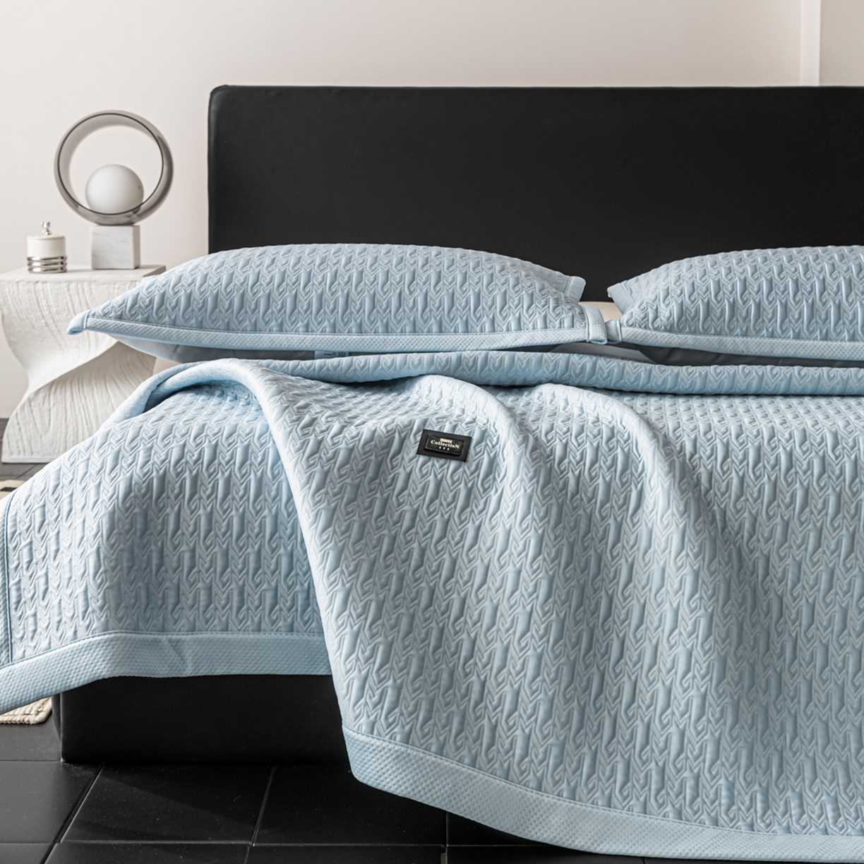 91家纺网 家纺一手货源 找家纺 （总）慕木家纺 2026新款A类复合三明治PE乙纶提花冰豆豆凉席床笠海之恋系列（提供买家秀）