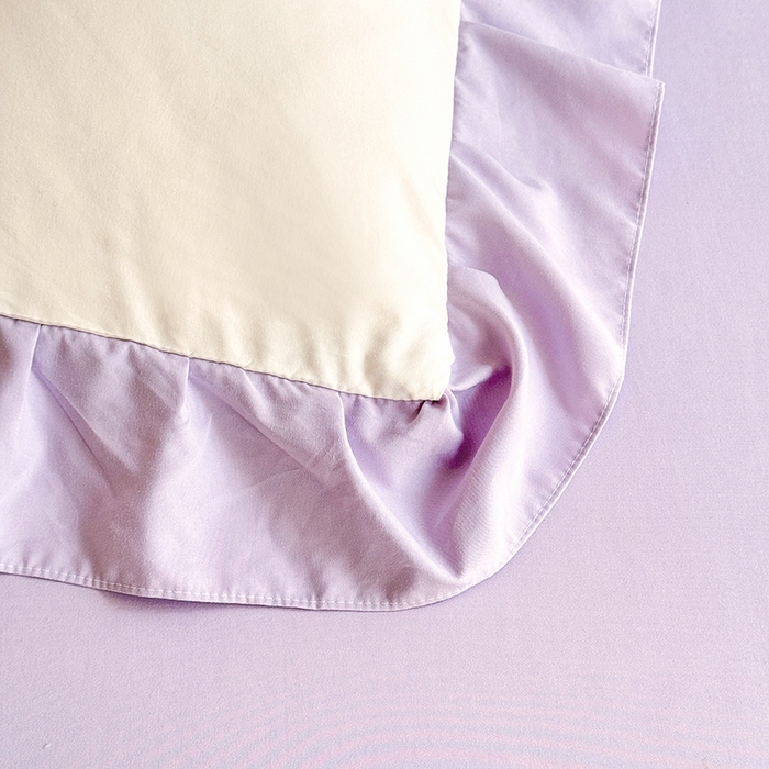 91家纺网 家纺一手货源 找家纺 绒棉世家 2026新款水洗棉贴布绣专版四件套 邂逅蝴蝶结紫